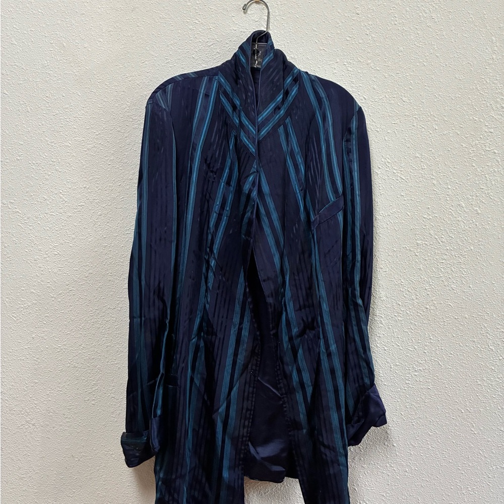 Striped Blue and Black Long Sleeve Shirt